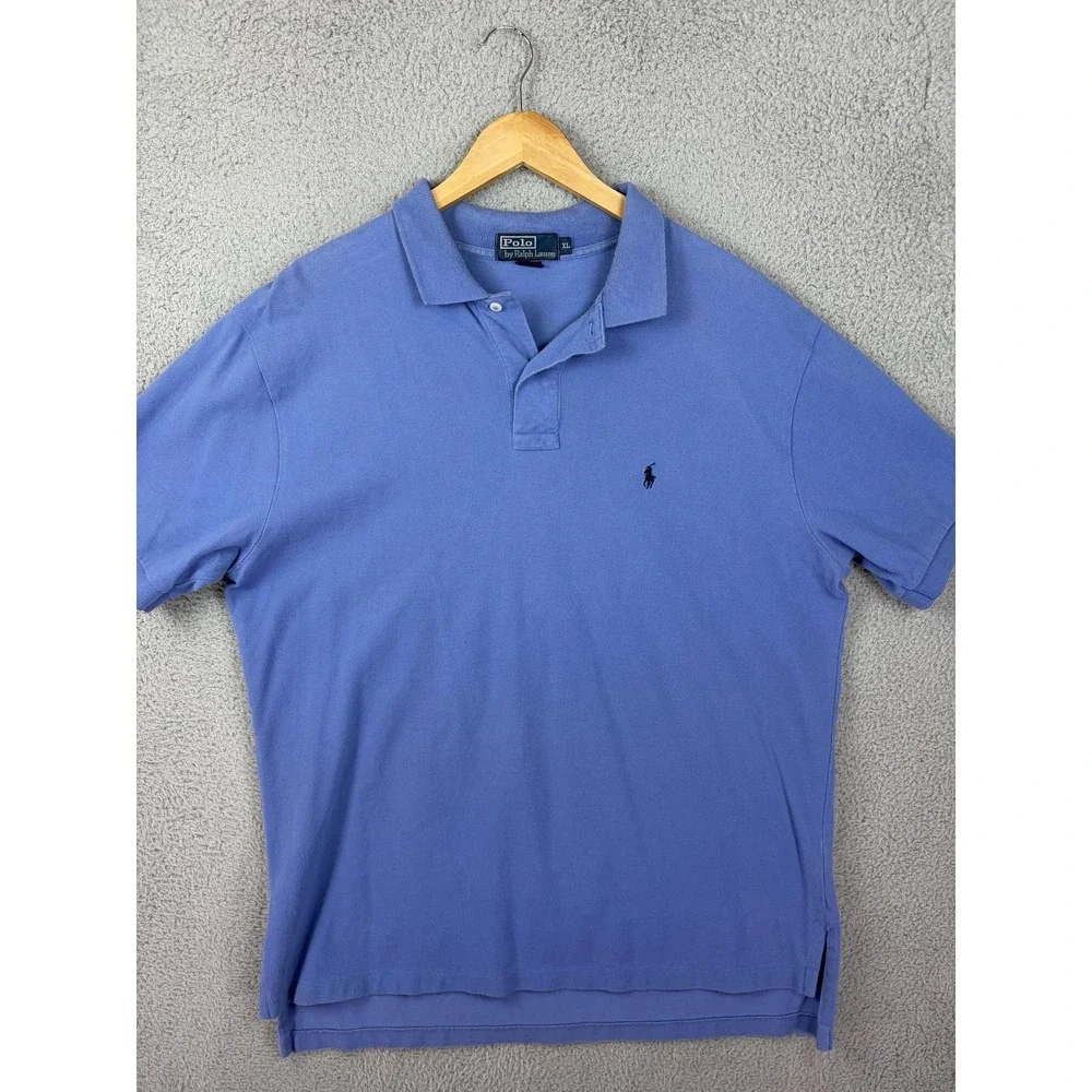 Polo Ralph Lauren Polo Shirt Mens XL Blue 100% Cotton Short Sleeve Casual Mens